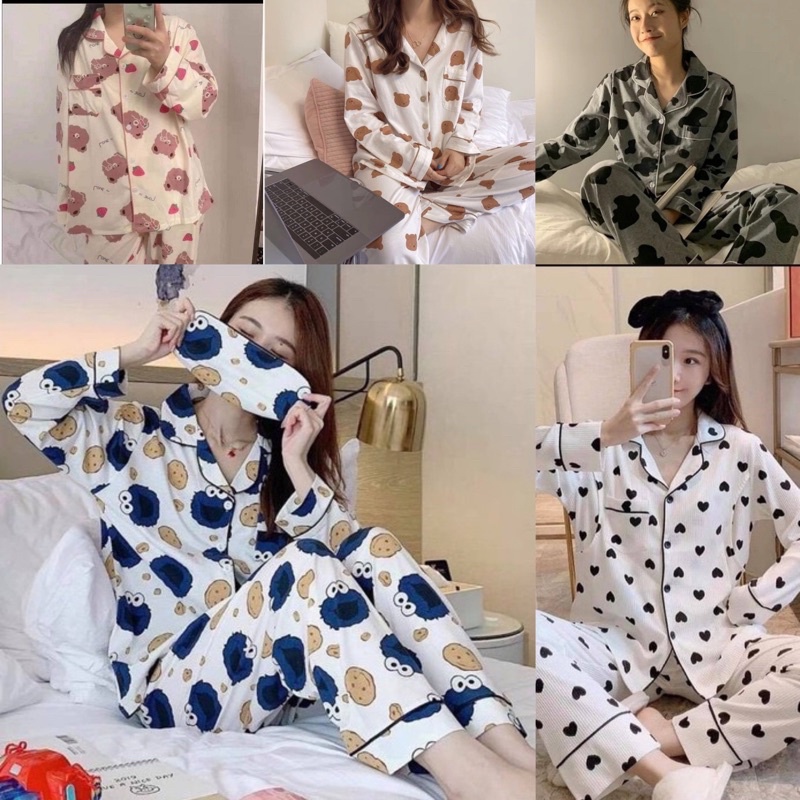 đồ bộ ngủ tay dài quần dài, pijama mềm mại nhiều màu mẫu mới nhất có video ảnh thật
