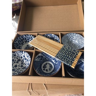Set 6 chén sứ Nhật + đũa