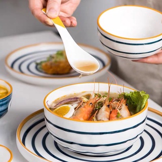 Mua Bộ bát đĩa đẹp  bát đĩa cao cấp  bát ăn cơm  đĩa sứ trang trí phong cách Nhật Bản  hoạ tiết vòng tròn Alifis