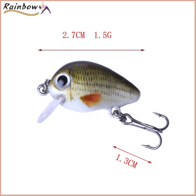 Set 5 Mồi Giả Nhử Cá Mini 2.7CM 1.5g Bằng Nhựa Kèm Hộp Đựng