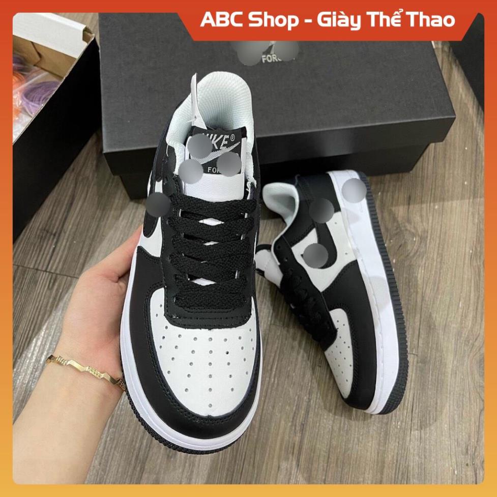 [FreeShip - Hàng Xịn] Giày AF1 thấp cổ panda đen trắng full box bill, Giầy Air Force low hot trend trắng phối đen