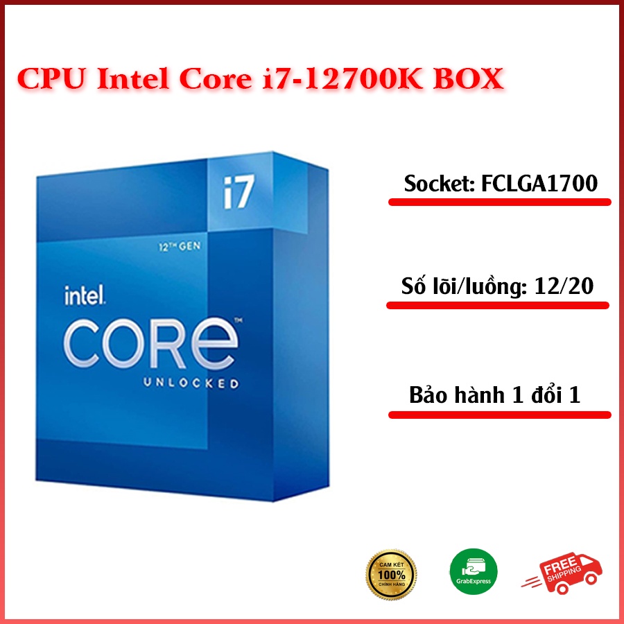 CPU Intel Core i7-12700K BOX (25M Cache, up to 5.00 GHz, 12C20T, Socket 1700)
