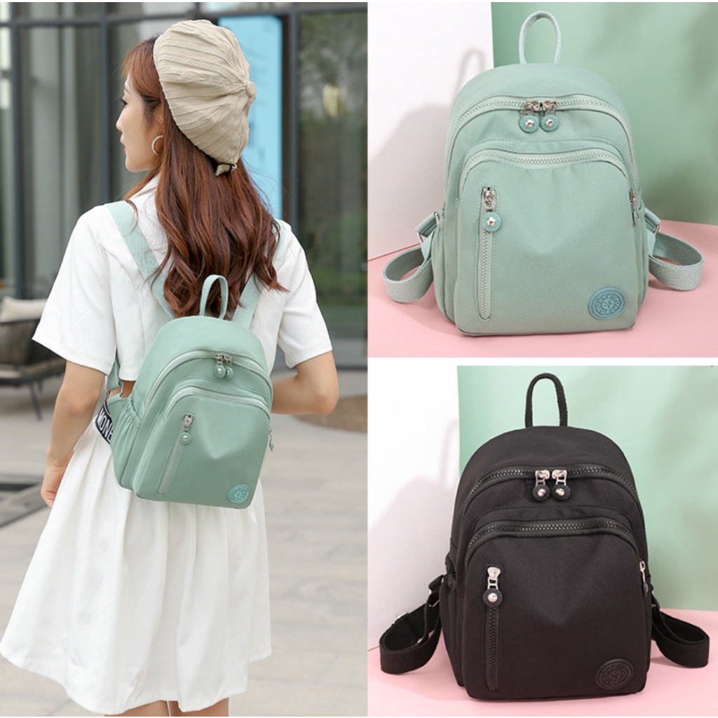 Ba Lô Du Lịch mini Vải Oxford Màu Trơn Thời Trang Hàn Quốc 2022