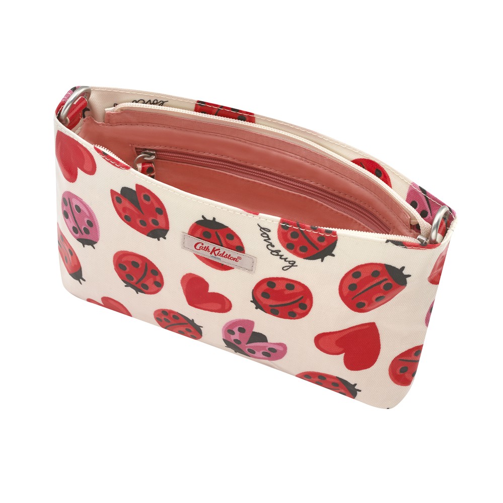 Cath Kidston - Túi đeo chéo Small Zipped Cross body Lovebugs - 984096 - Warm Cream