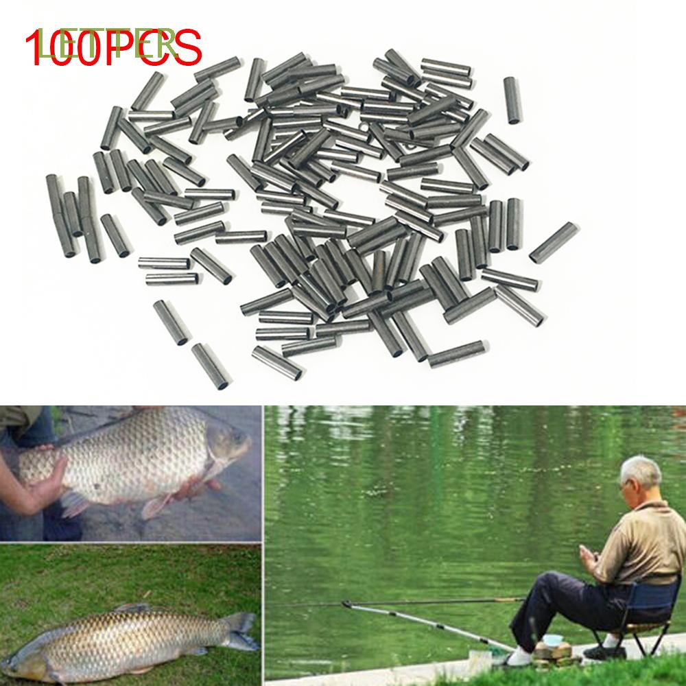 Bộ 100 ống nối lưỡi câu cá chất liệu thép không gỉ siêu bền tiện dụng