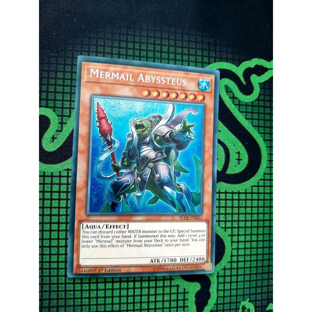 THẺ BÀI YUGIOH Monster Mermail Abyssteus - BLLR-EN051 - Secret Rare 1st Edition