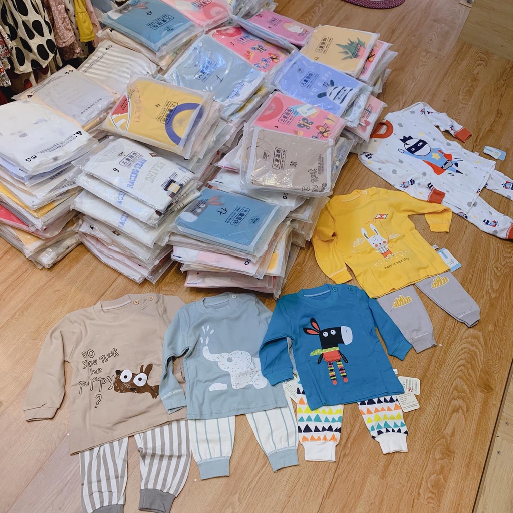Bộ cotton xuất hàn cho bé hàng loại 1, set dài tay cho bé ,cho bé, bé trai , bé gái