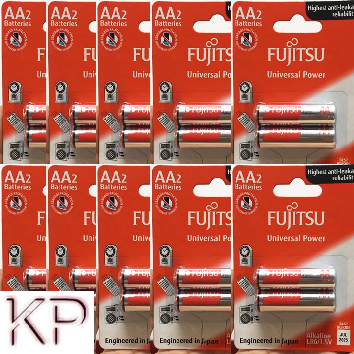 10 Vỉ Pin AA ALKALINE Fujitsu LR6 2B FU-W-FI_SIZE Vỉ 2 Viên.