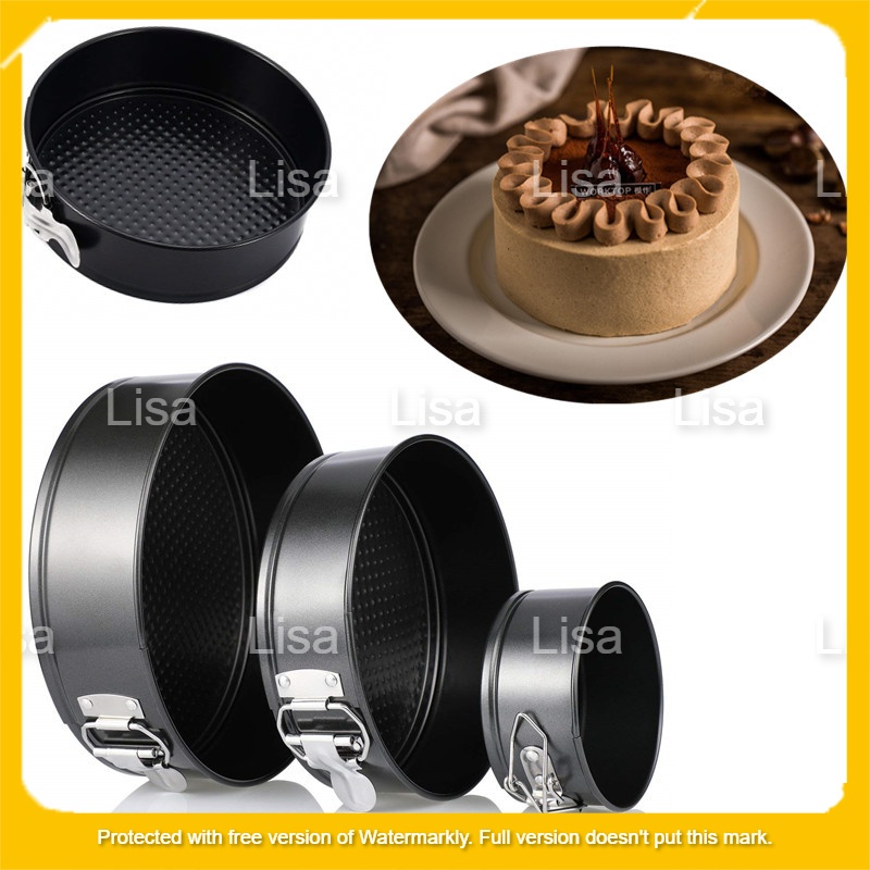Khuôn bánh tròn spring form đế rời chống dính có khóa size 16, 18, 20, 22cm, khuôn làm bánh kem-LISA