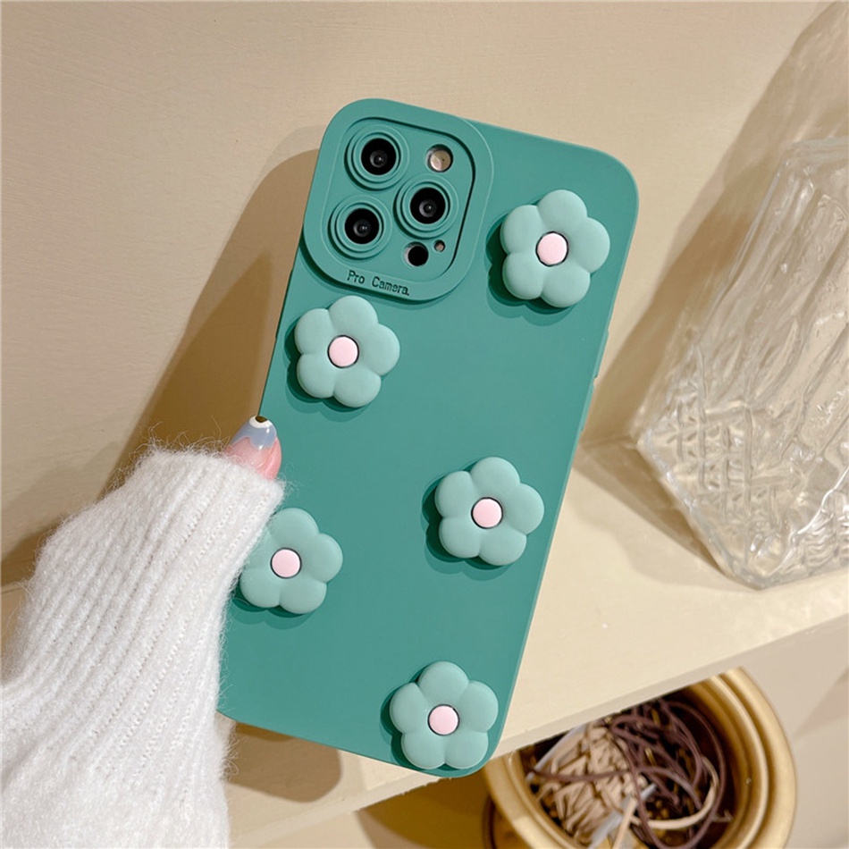 Ốp Điện Thoại TPU Họa Tiết Hoa 3D Bảo Vệ Camera Cho iPhone 7 8 11 12 13 pro max 6 6S Plus 12 MINI SE2020 XR X XS max