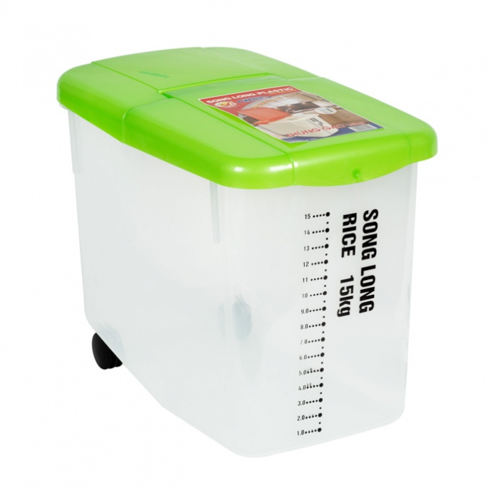 Thùng đựng gạo có nắp Song Long Plastic 10kg, 15kg nhựa cao cấp có bánh xe