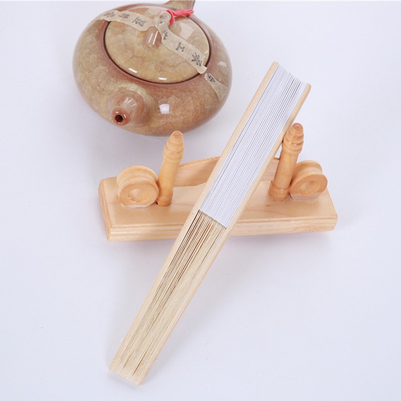 Bộ 50 quạt giấy gấp màu trắng 21cm phong cách tao nhã