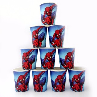 SET 10 cốc giấy hình Người Nhện - Minion - Ô tô