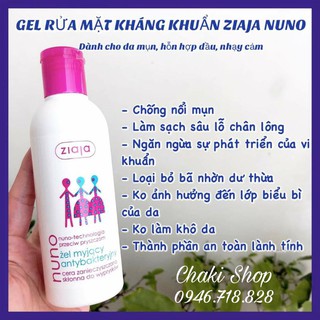 Sữa rửa mặt Nuno Ziaja cho da dầu mụn