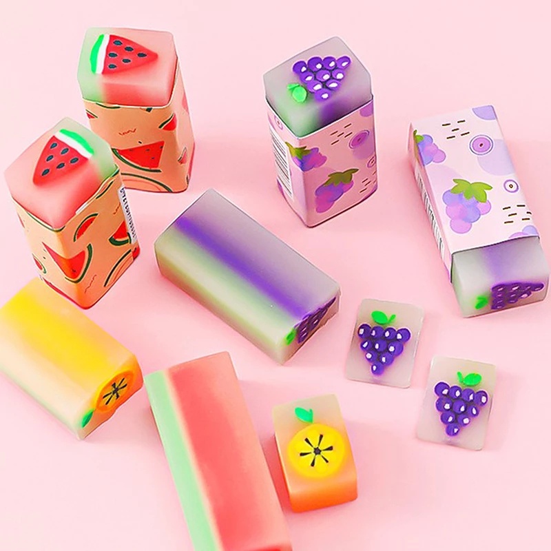 Set 2 gôm tẩy hình trái cây dễ thương sáng tạo