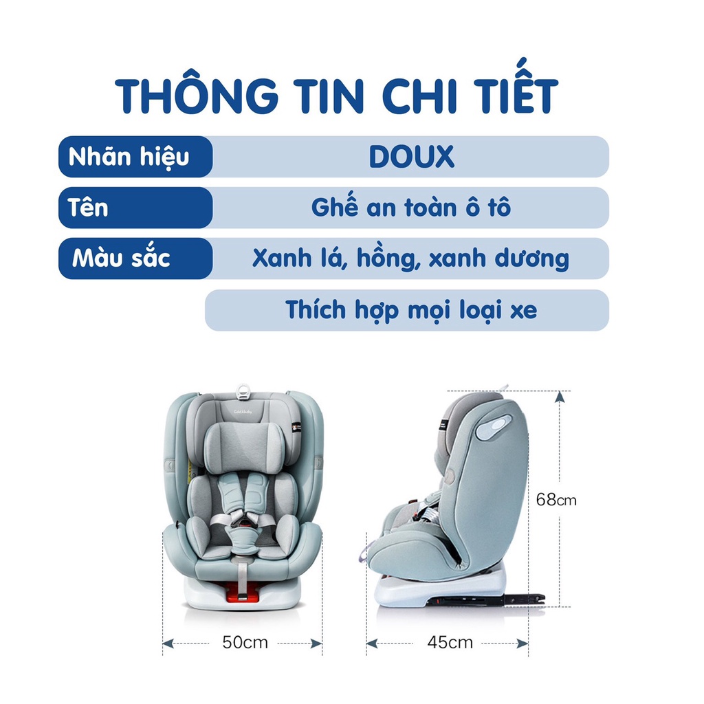 Ghế Ngồi Ô Tô Trẻ Em Doux DX-1131 Quay 360 Độ Isofix