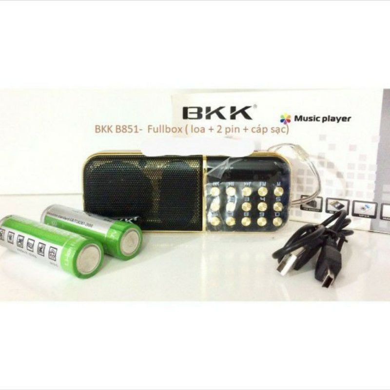 Loa BKK B851 hai pin bộ sạc kèm thẻ nhớ 4GB