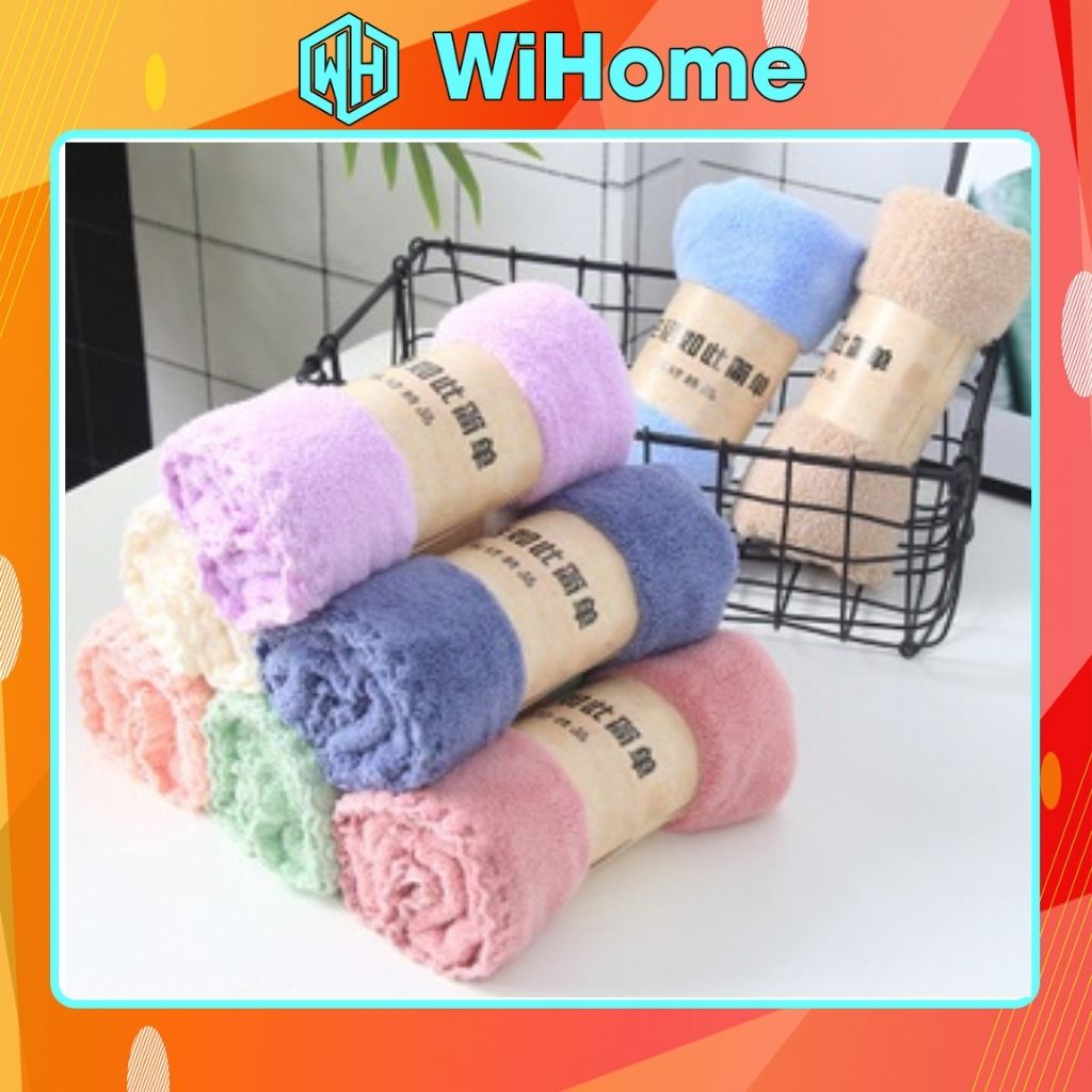 Khăn Mặt Lông Mịn Siêu Thấm Hút Hàn Quốc 50x30cm Đủ Màu