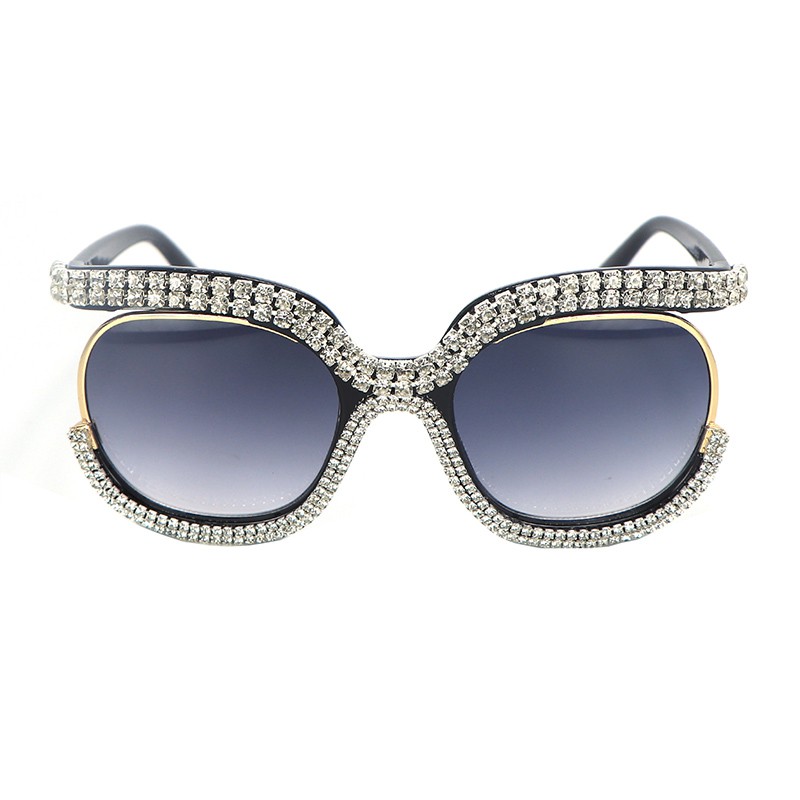 Kính mát chống tia uv400 đính đá thời trang cho nữ
