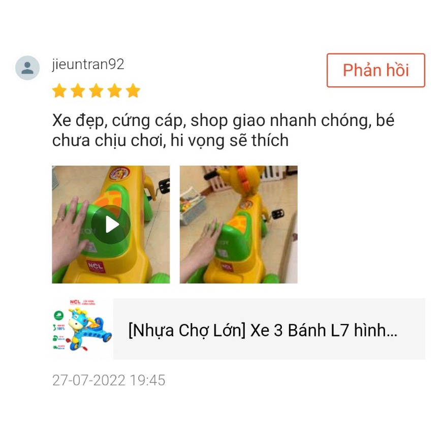 Xe 3 Bánh Nhựa Chợ Lớn L7 hình Hươu Con Vui Vẻ - Dành cho bé từ 2 tuổi
