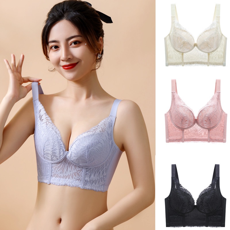 Áo Ngực Không Gọng Nâng Ngực Đầy Đặn Chống Chảy Xệ Phối Ren Plus Size Có Thể Điều Chỉnh