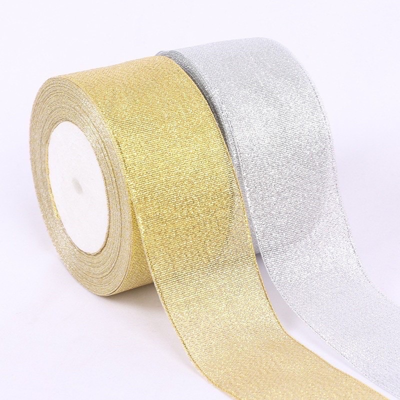 Ruy băng kim tuyến vàng, bạc trang trí bánh sinh nhật