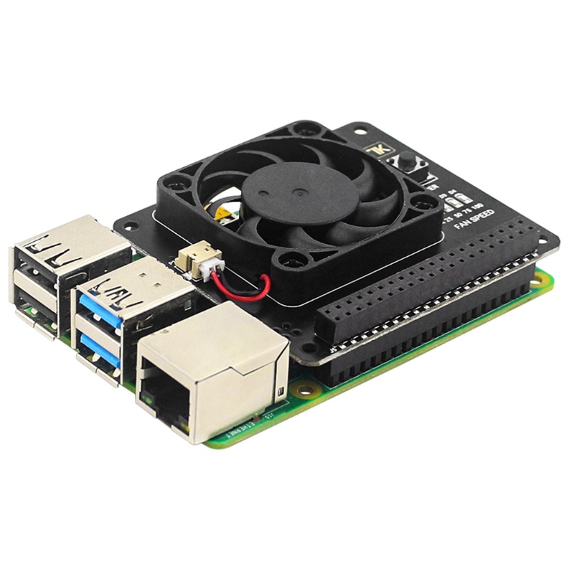 Mũ Lưỡi Trai Kèm Quạt Tản Nhiệt 2.56x2.25inches Cho Raspberry Pi 4B / 3B + / 3B