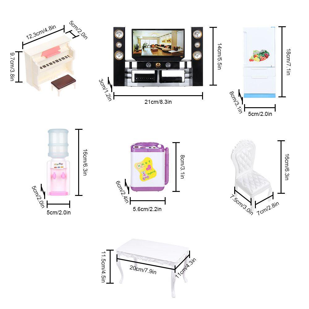 BEBETTERM Bộ Bàn Ghế Nội Thất Xinh Xắn Cho Nhà Búp Bê