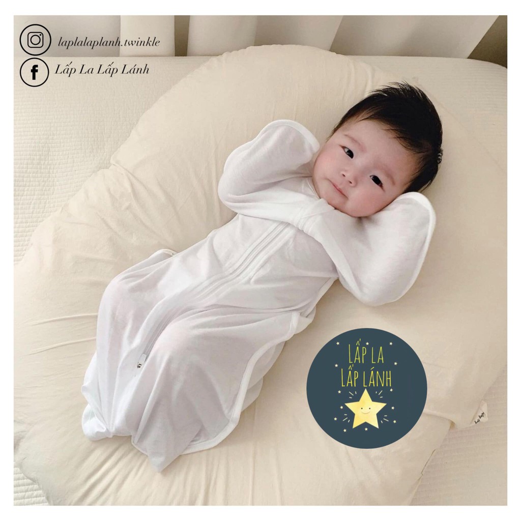 Quấn chũn SundayHug, nhộng chũn, kén ngủ, kén ủ sơ sinh cho bé 3-7kg #madeinKorea cotton thoáng mát, có khóa kéo