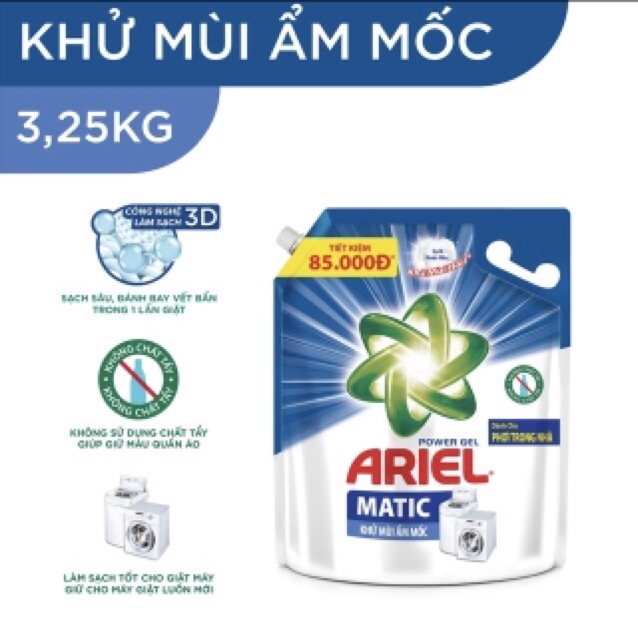 Ariel Matic nước giặt Túi 3,6KG/3.25KG