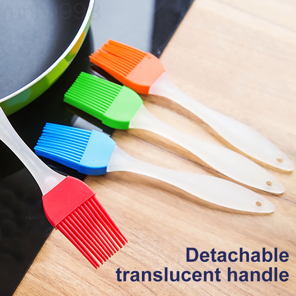Silicone Chổi Phết Dầu Nướng Bánh / Bbq Bằng Silicon Tay Cầm Trong Suốt Chịu Nhiệt Tiện Dụng Runbu998