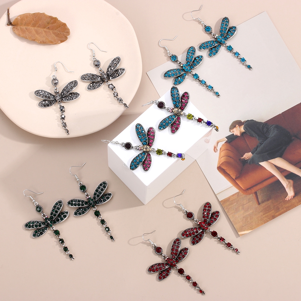 Hoa tai hình chuồn chuồn phong cách retro