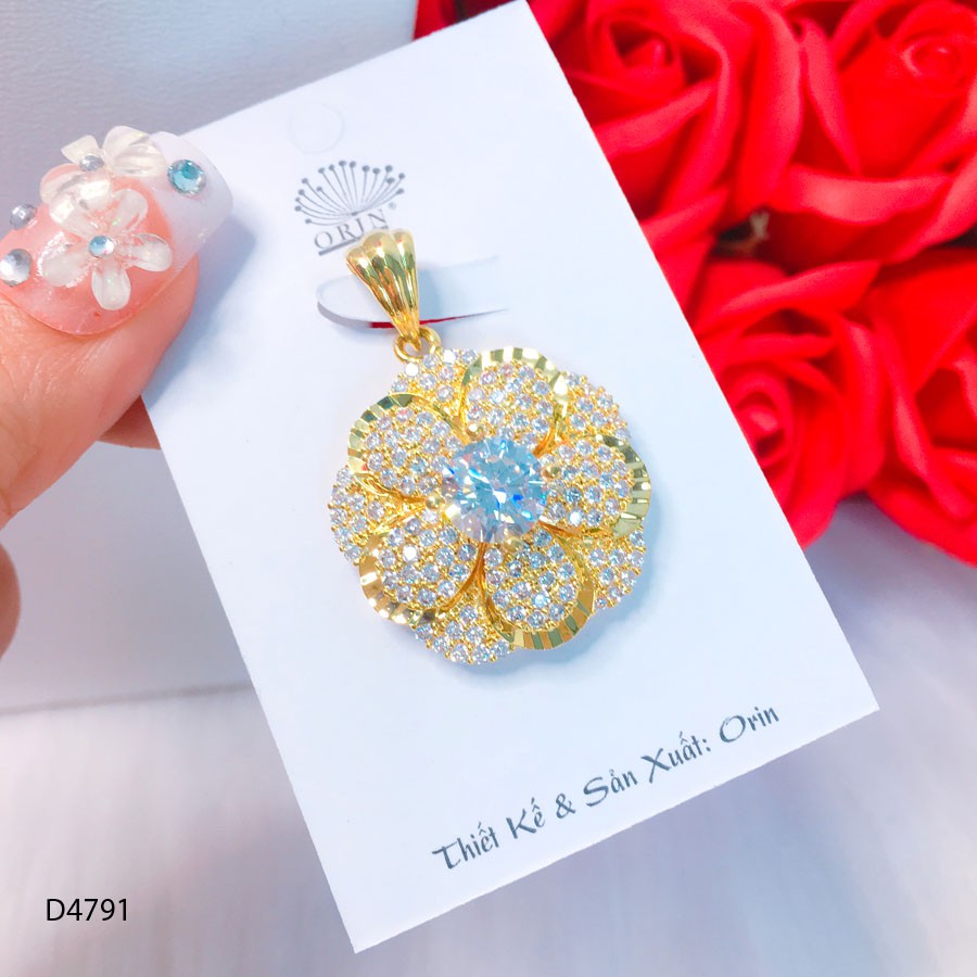Mặt dây chuyền nữ , mặt hoa thiết kế cao cấp Orin D4791