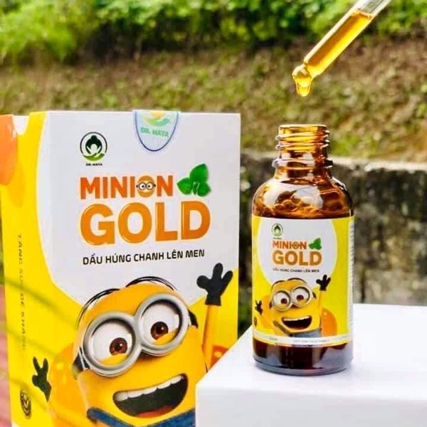 Dầu húng chanh lên men Minion Gold, hỗ trợ  trị sốt, ho hen, cảm cúm
