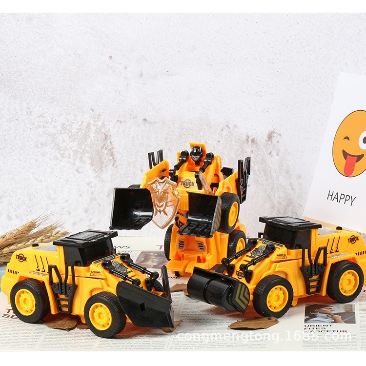 Xe ô tô đồ chơi biến hình robot - xe công trình