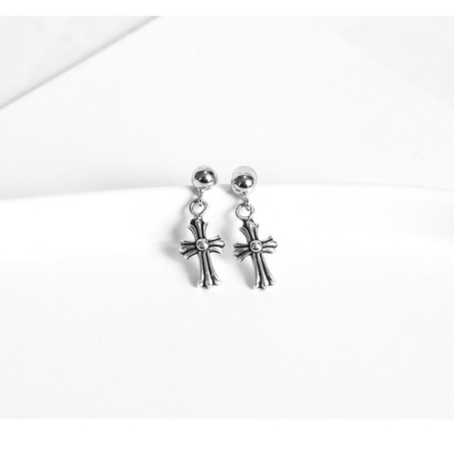 Khuyên tai nam màu bạc đen tròn CHeart Asta Accessories đơn giản cao cấp - HT CHeart