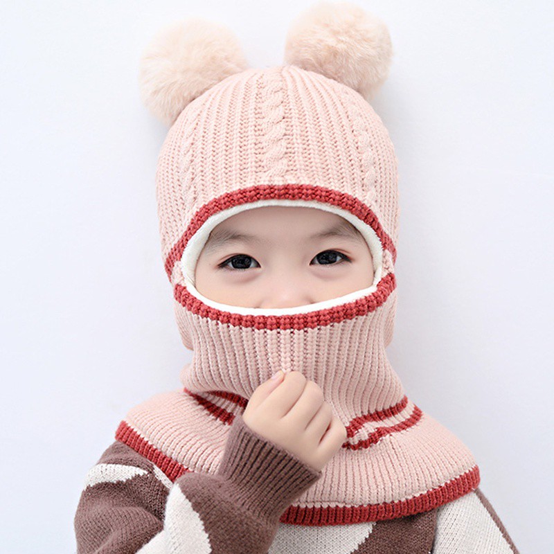 Mũ len Ninja trùm cổ trùm tai tránh gió cực ấm cho bé từ 6 tháng đến 3 tuổi