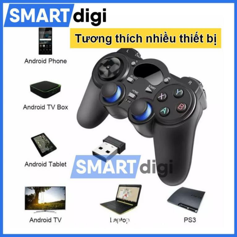 Tay cầm chơi game PC Laptop - Tay cầm không dây Điện thoại Android / Android TV / Android Box – Chơi full skill Fo4 - D8