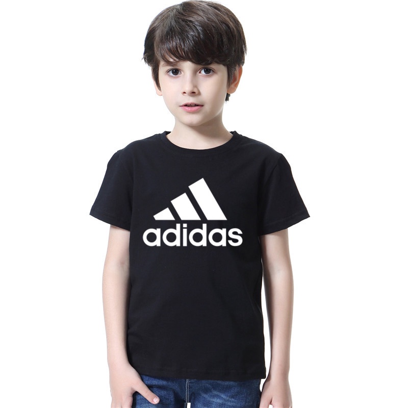 Bé trai JUST DO Brand T Áo sơ mi in chữ 3D Áo thun cotton mùa hè