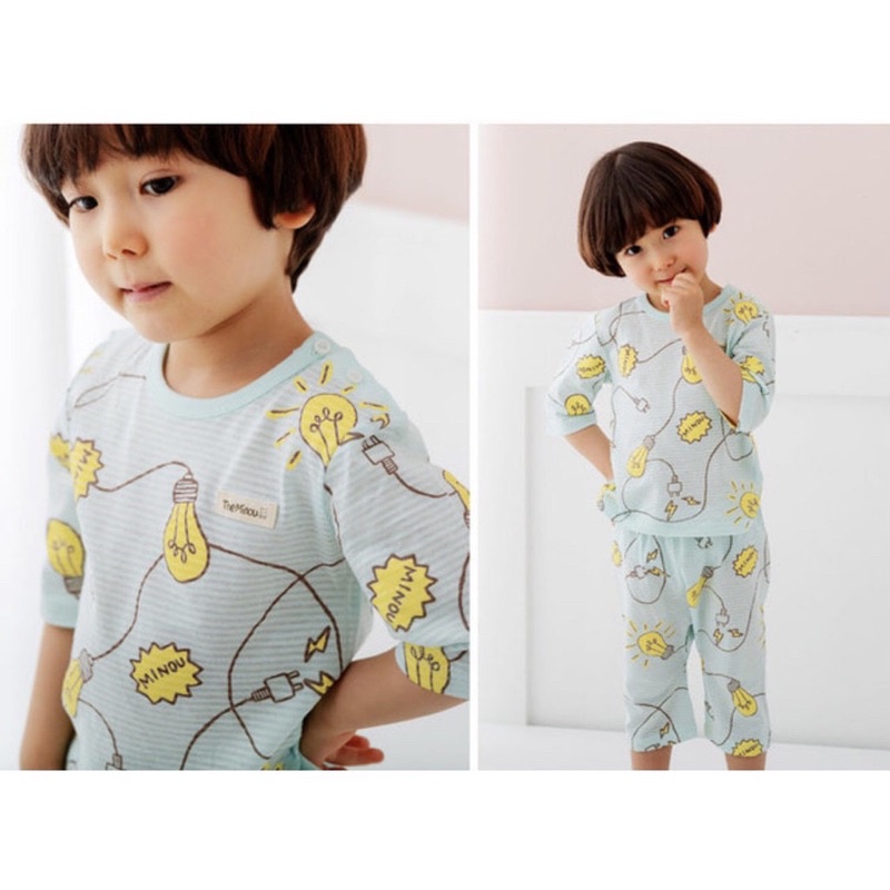 Bộ cotton giấy mỏng mát The minou xuất Hàn