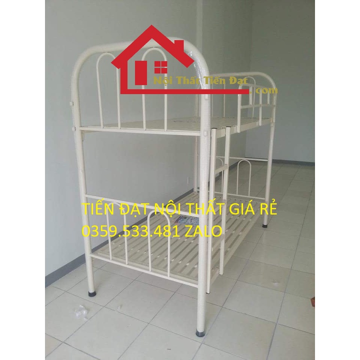 Giường sắt tầng 80cm x 2m  sắt tròn cứng cáp bao ship HCM