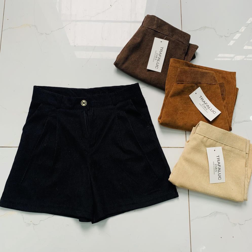 Quần short nhung tăm cạp khóa quần đùi nữ siêu hot (không kèm belt) quần short nhung tăm 651