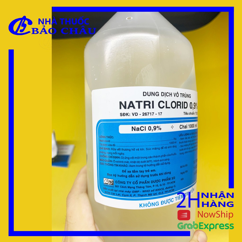 Nước Muối NaCl 0.9% Công ty Dược Phẩm 3/2 [nhathuocbaochauq6]