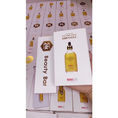 [ CHÍNH HÃNG] Combo Serum 24K Pure Gold Ampoule + Thanh lăn Beauty Bar