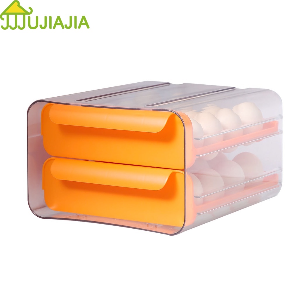 Hộp Đựng Trứng JUJIAJIA Thiết Kế Ngăn Đựng Dạng Kéo Sức Chứa Lớn Cho Tủ Lạnh