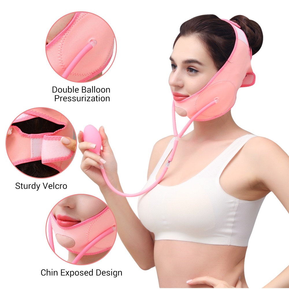 Junlaikang Đai Bơm Hơi Làm Thon Gọn Mặt Tạo Cằm Đôi