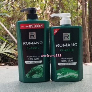 Combo Romano Classic: Dầu gội 900g và Sữa Tắm 650g