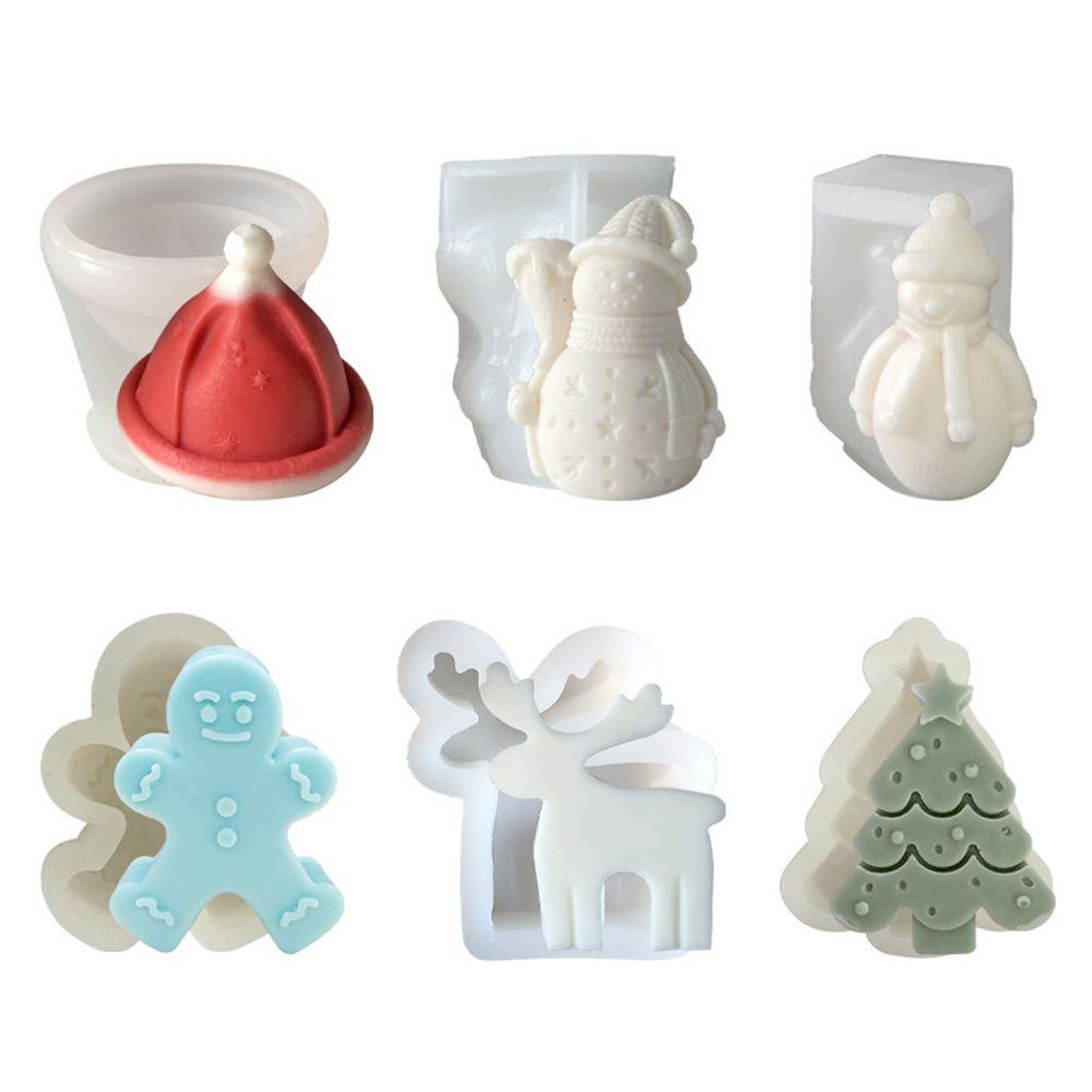 Khuôn Silicone Làm Nến Hình Ông Già Noel / Gừng / Bánh Mì Trang Trí Nhà Cửa