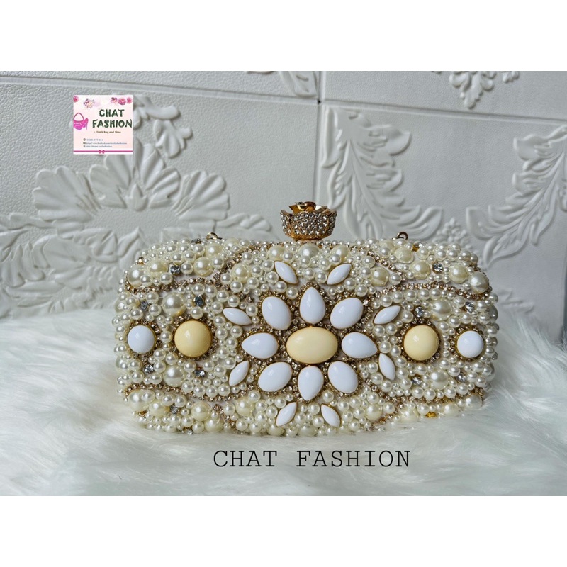 Ví dạ tiệc  hoa cương núm khóa hoa hồng siêu xinh