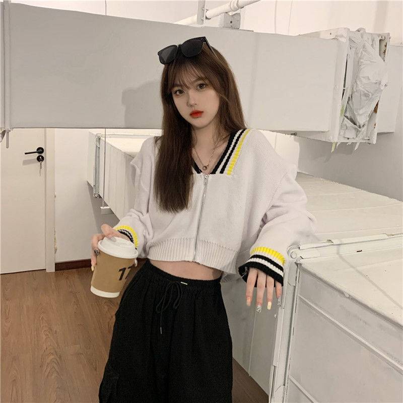 Áo Sweater Dệt Kim Dáng Rộng Phong Cách Hàn Quốc Thời Trang Mùa Thu Hàng Mới